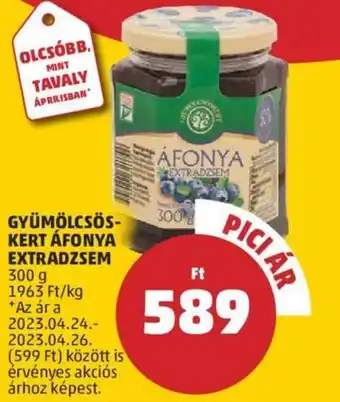 PENNY GYÜMÖLCSÖS KERT ÁFONYA EXTRADZSEM 300g ajánlat