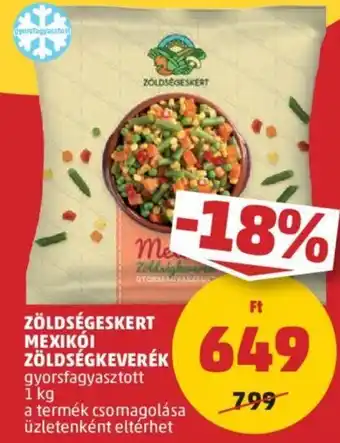 PENNY ZÖLDSÉGESKERT MEXIKÓI ZÖLDSÉGKEVERÉK 1kg ajánlat