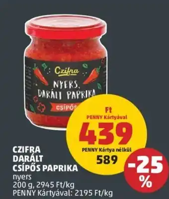 PENNY CZIFRA DARÁLT CSÍPŐS PAPRIKA 200g ajánlat