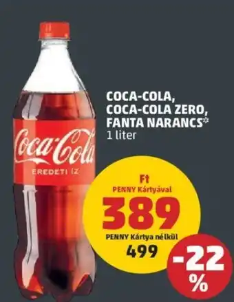 PENNY COCA-COLA, COCA-COLA ZERO, FANTA NARANCS 1l ajánlat