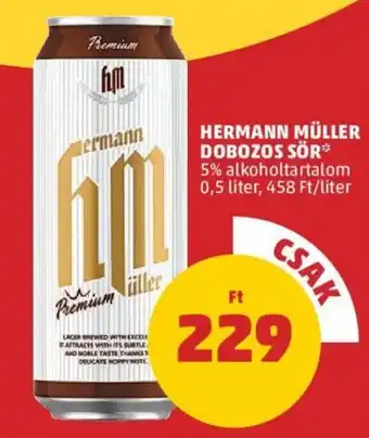PENNY HERMANN MÜLLER DOBOZOS SÖR 5% 0,5l ajánlat