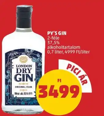 PENNY PY'S GIN 37,5% 0,7l ajánlat
