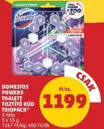 PENNY DOMESTOS POWERS TOALETT TISZTÍTÓ RÚD TRIOPACK 3x55g ajánlat