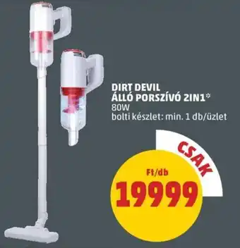 PENNY DIRT DEVIL ÁLLÓ PORSZÍVÓ 2IN1 80W ajánlat