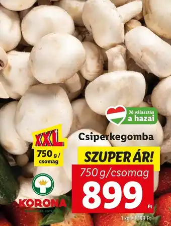 Lidl Csiperkegomba 750g ajánlat