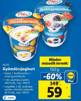 Lidl PILOS GYÜMÖLCSDARABOKKAL 150g ajánlat