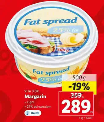 Lidl VITA D'OR Margarin 500g ajánlat