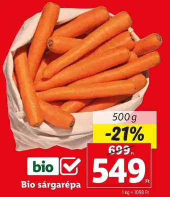 Lidl Bio sárgarépa 500g ajánlat