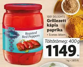 Lidl 1001 DELIGHTS Grillezett kápia paprika 400g ajánlat