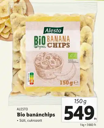 Lidl ALESTO Bio banánchips 150g ajánlat