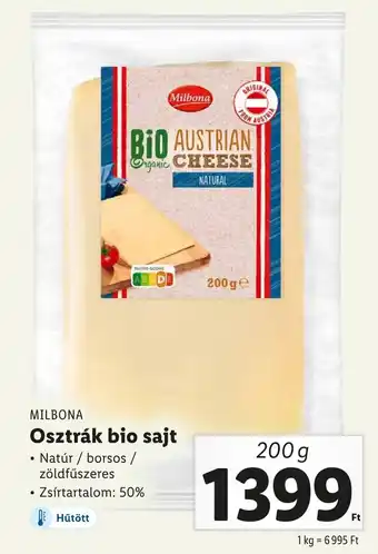 MILBONA Osztrák bio sajt 200g