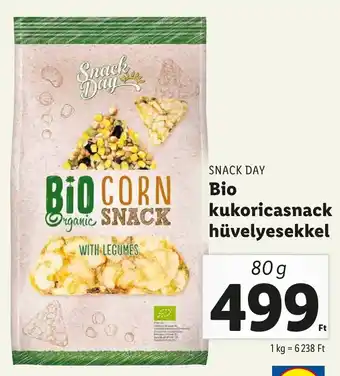 Lidl SNACK DAY Bio kukoricasnack hüvelyesekkel 80g ajánlat