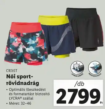 Lidl CRIVIT Női sport rövidnadrág 32-46 1db ajánlat