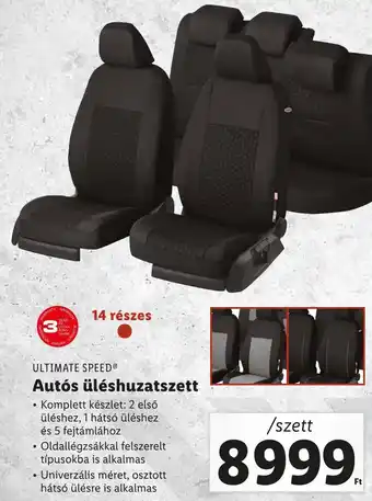 Lidl ULTIMATE SPEED Autós üléshuzatszett 14 részes ajánlat
