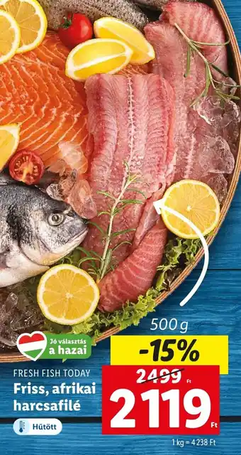 Lidl FRESH FISH TODAY Friss, afrikai harcsafilé 500g ajánlat
