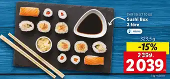 Lidl CHEF SELECT TO GO Sushi Box 2 före 323,5g ajánlat
