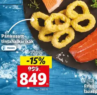 Lidl Panírozott tintahalkarikák 220g ajánlat
