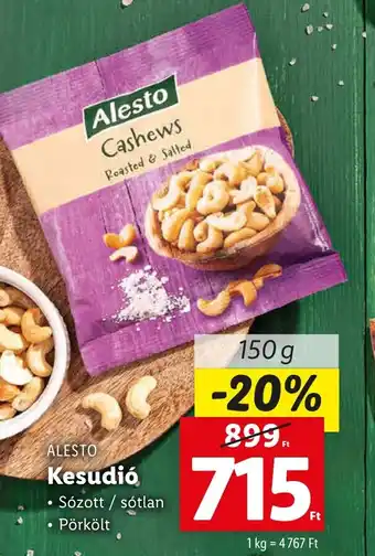 Lidl ALESTO Kesudió 150g ajánlat