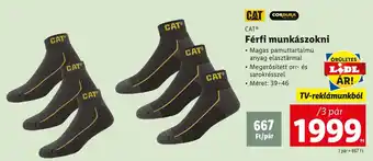 Lidl CAT Férfi munkászokni Méret: 39-46 /3 pár ajánlat