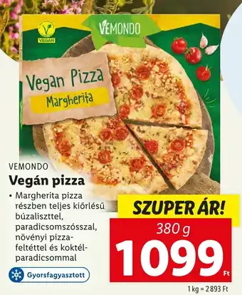 Lidl VEMONDO Vegán pizza 380g ajánlat