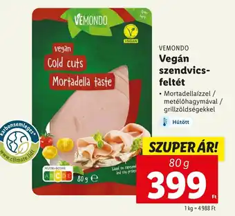 Lidl VEMONDO Vegán szendvics- feltét 80g ajánlat