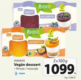 Lidl VEMONDO Vegán desszert 2x100g ajánlat