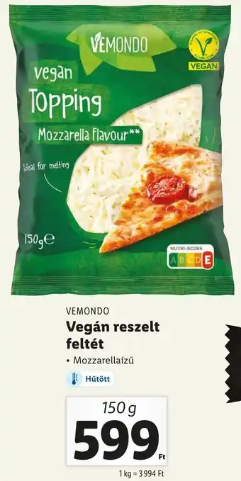 Lidl VEMONDO Vegán reszelt feltét 150g ajánlat
