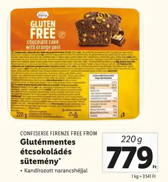 CONFISERIE FIRENZE FREE FROM Gluténmentes étcsokoládés sütemény 220g