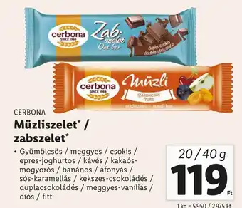 CERBONA Müzliszelet / zabszelet 20/40g