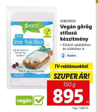 Lidl VEMONDO Vegán görög stílusú készítmény 150g ajánlat