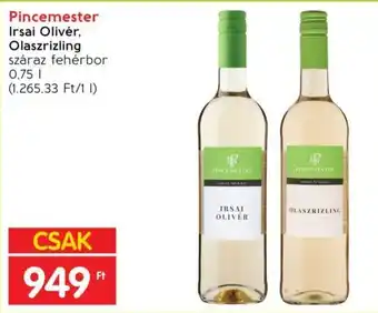 Spar Pincemester Irsai Olivér, Olaszrizling 0.75l ajánlat
