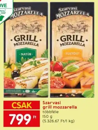 Spar Szarvasi grill mozzarella többféle 150g ajánlat