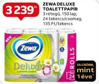 Auchan ZEWA DELUXE TOALETTPAPÍR 3 rétegű, 150 lap, 24 tekercs/csomag, ajánlat