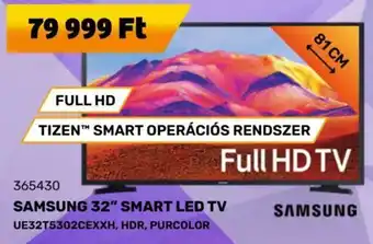 SAMSUNG 32" SMART LED TV UE32T5302CEXXH, HDR, PURCOLOR