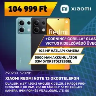 XIAOMI REDMI NOTE 13 OKOSTELEFON