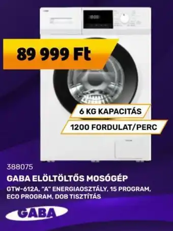 GABA ELÖLTÖLTŐS MOSÓGÉP