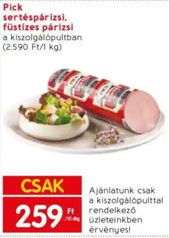 Spar Market Pick sertéspárizsi, füstízes párizsi 10dkg ajánlat