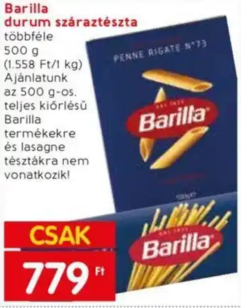 Spar Market Barilla durum száraztészta 500g ajánlat