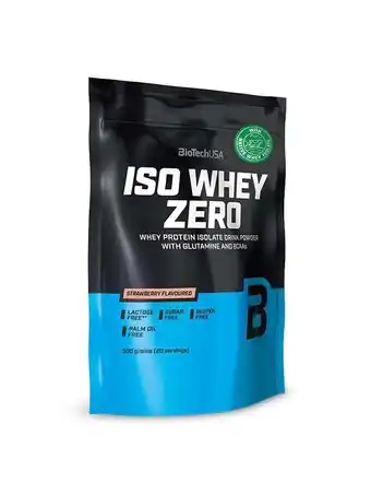 BioTechUSA Iso Whey Zero Laktózmentes eper ízű fehérjepor - 500 g