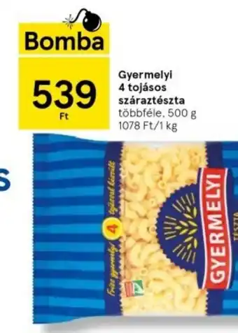 Tesco Gyermelyi 4 tojasos száraztészta többféle, 500 g ajánlat