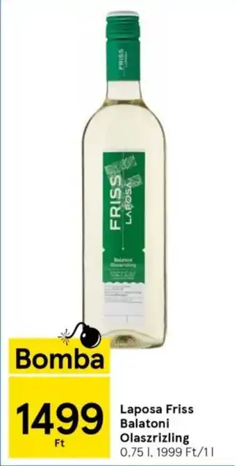 Tesco Laposa Friss Balatoni Olaszrizling 0.75l ajánlat