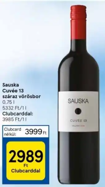 Tesco Sauska Cuvée 13 száraz vörösbor 0.75l ajánlat