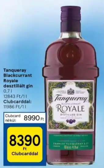 Tesco Tanqueray Blackcurrant Royale desztillált gin 0.7l ajánlat