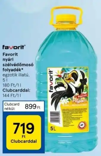 Tesco Favorit nyári szélvédőmosó folyadék egzotik illatú, 5l ajánlat