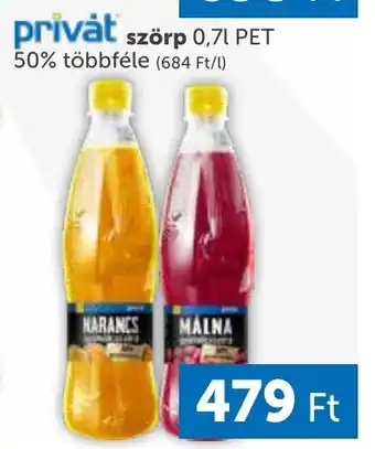 PRIVÁT privȧt szörp 0,7l PET ajánlat