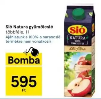 Tesco Sió Natura gyümölcslé többféle, 1l ajánlat