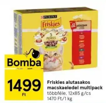 Tesco Friskies alutasakos macskaeledel multipack többféle, 12x85 g/cs ajánlat