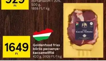 Tesco Goldenfood friss bőrös pecsenye- kacsamellfilé 420 g ajánlat
