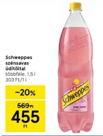 Tesco Schweppes szénsavas Üdítőital többféle, 1,5l ajánlat
