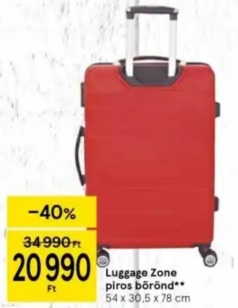 Tesco Luggage Zone piros bőrönd 54 x 30.5 x 78 cm ajánlat